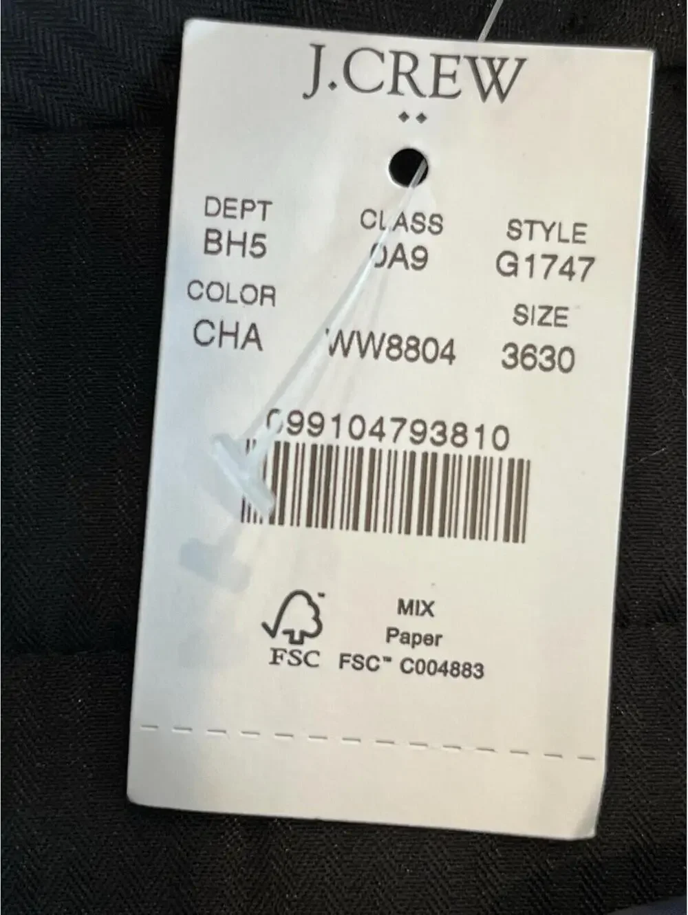J.Crew Pants Slim-Fit Thompson Worsted Wool Mens Sz 36/30 New Tags Med Grey
